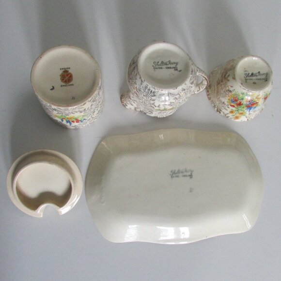 Vintage Sugar and Creamer Tray set, Shelton Ivory - Picture 10 of 10